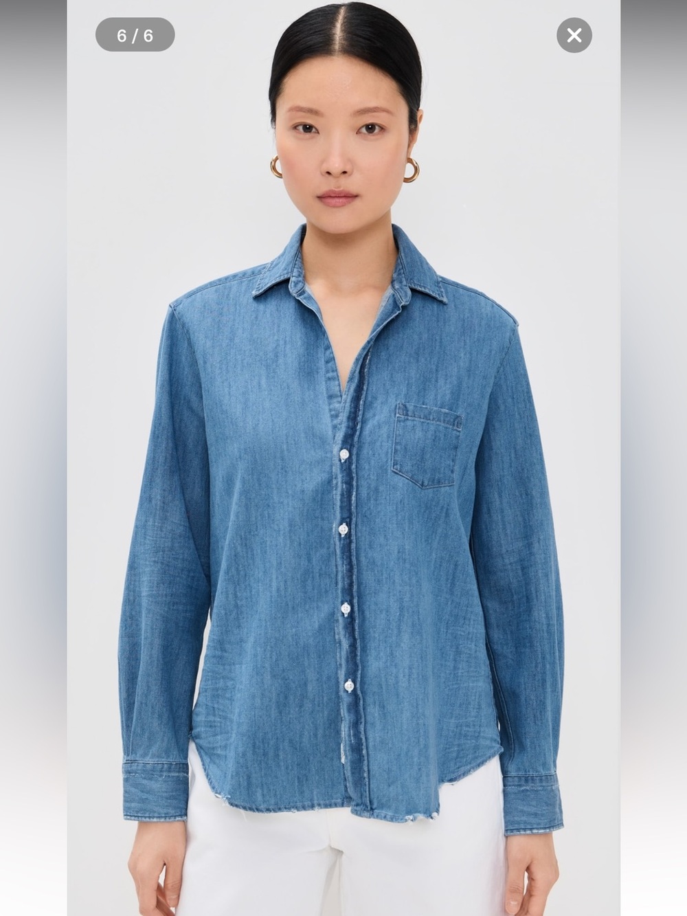 Eileen Denim Relaxed Button Down Shirt size small